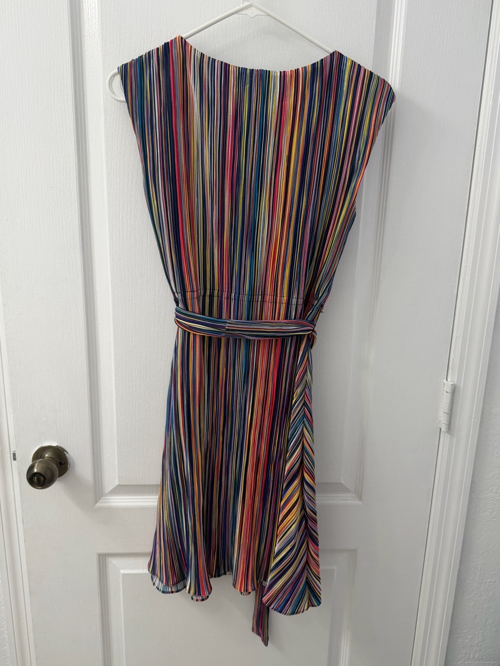 DKNY Womens Navy Striped Cap Sleeve Crew Neck Short Party Fit + Flare Dress 6P - Picture 10 of 11